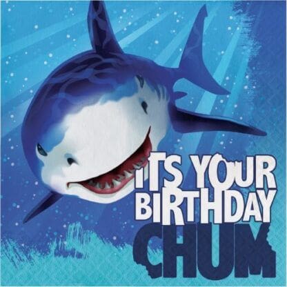 Shark Splash Happy Birthday Lunch Napkins, 16 Ct