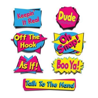 8.5 to 19.5 in. 90s Phrase Cutouts