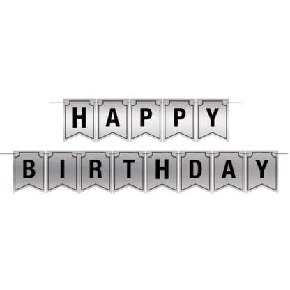 6 in. X 12 Ft. Foil Happy Birthday Streamer