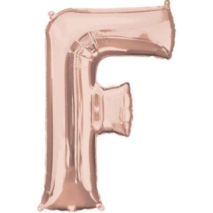 37 in. Letter F Rose Gold Balloon