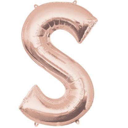 35" Letter S Rose Gold Balloon