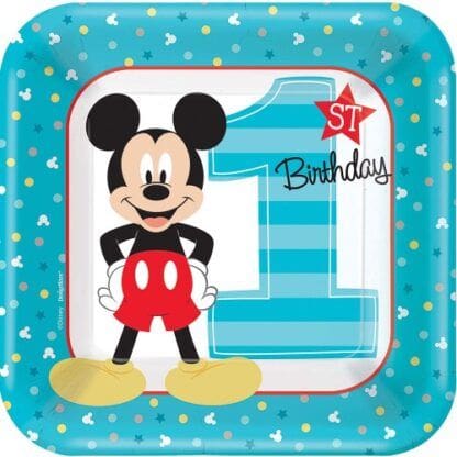 Mickey's Fun to Be One 7" Cake Plates (8 Count)