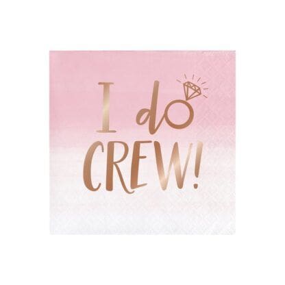 Wedding and Bridal 'Rose All Day' I Do Crew Small Foil Napkins (16ct)