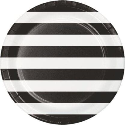 Creative Converting Dots & Stripes Black Velvet Paper Plates, 8 Ct