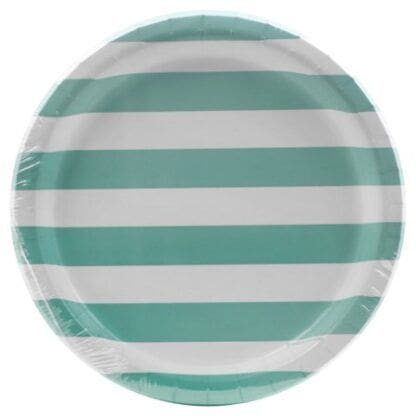 Creative Converting Dots & Stripes Fresh Mint Paper Plates, 8 Ct