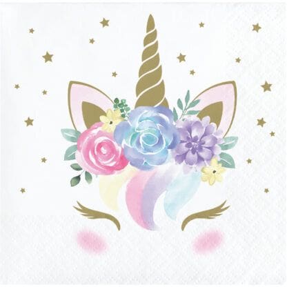 Unicorn Baby Party Beverage Napkins - 1 Pack 16 Ct  2 Ply - Party Supplies