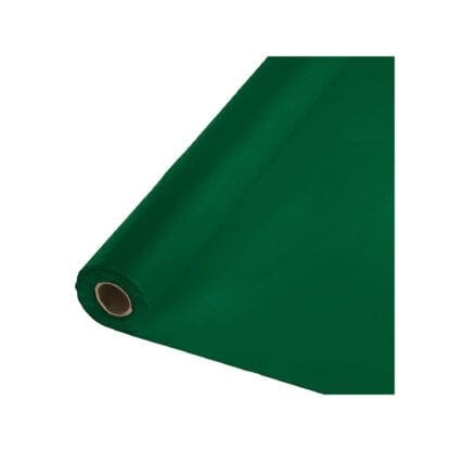 Hunter Green Plastic Banquet Roll, 100ft X 40in