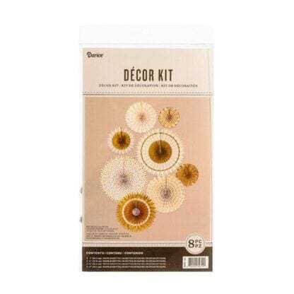 Gold &  White Paper Rosettes Kit