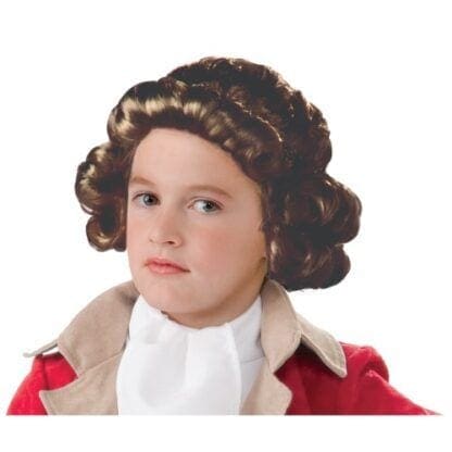 Boys Brown Colonial Costume Wig - Image 2