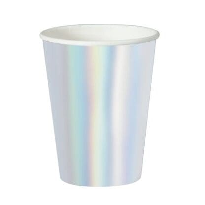 Foil Paper Cups, 9 Oz, Iridescent, 8ct