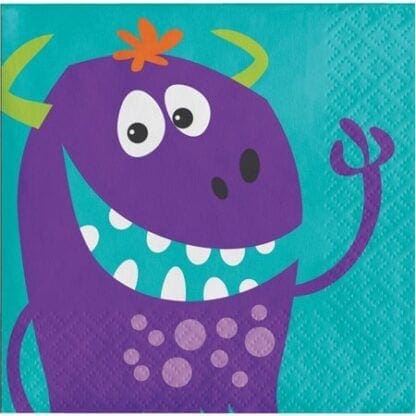 Fun Monsters Disposable Party Beverage Napkins 5"