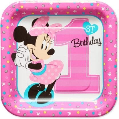 Minnie's Fun to Be One 7" Cake Plates (8 Count)