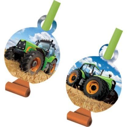 Tractor Time Party Blowers, 8-Pack