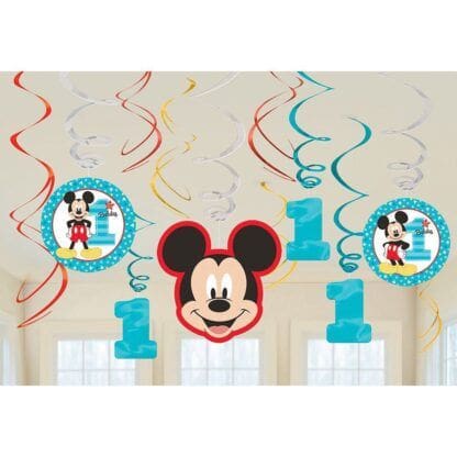 Mickey's Fun to Be One Foil Swirl Decorations (12 Pieces)