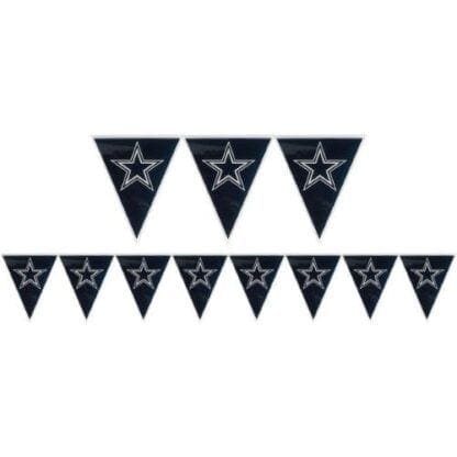 Dallas Cowboy NFL Football 12 Ft Pennant Banner, Blue Silver