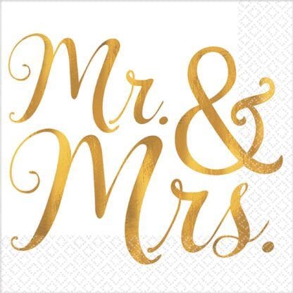 Mr. & Mrs. Beverage Napkins (16 ct)