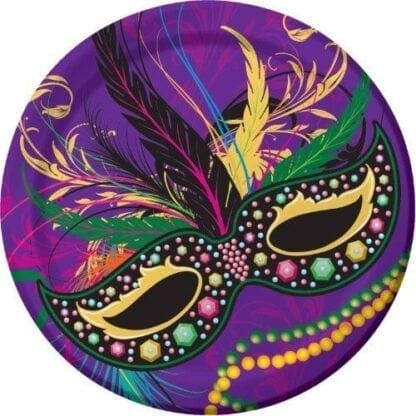 Mardi Gras Mask 9" Plates - Image 2