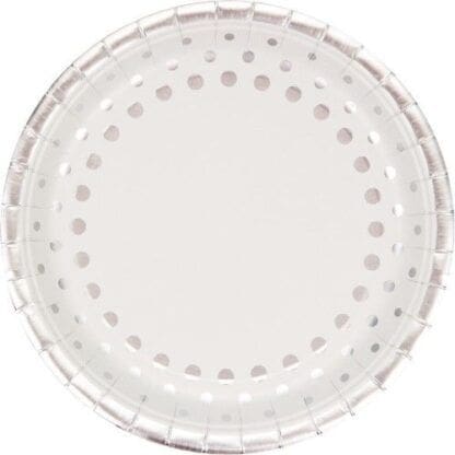 Sparkle and Shine Silver Foil Paper Plates, 8 Pack