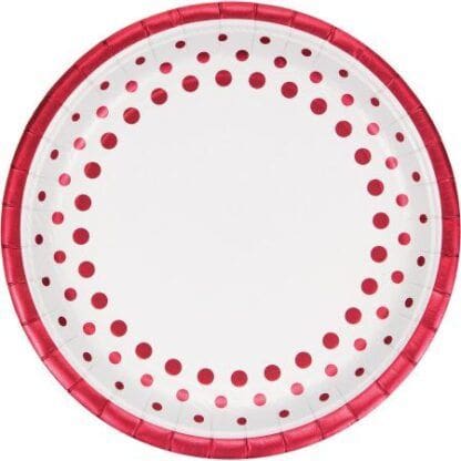 Sparkle and Shine Ruby Foil 9" Paper Plates - 8ct