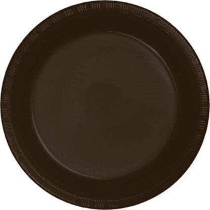 Chocolate  Plastic 7" Dessert Plates - 20ct