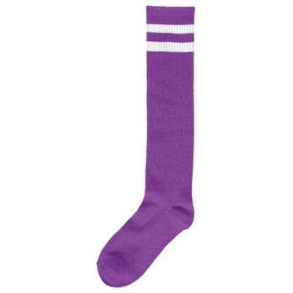 Purple Stripe Athletic Knee-High Socks Halloween Costume Purple