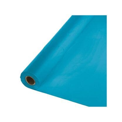 Turquoise Blue Plastic Banquet Roll, 100ft X 40in