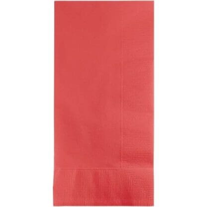 Dinner Napkins, 2-Ply, 1/8 Fold, Coral, 50 Ct