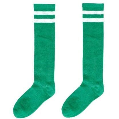 Striped Knee Socks, Festive Green