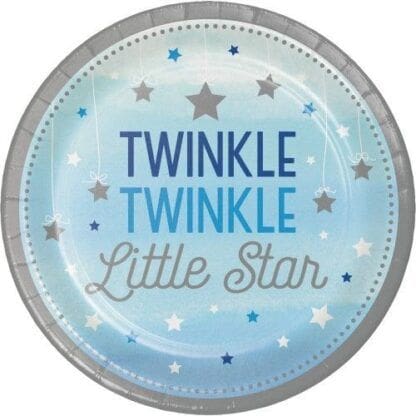 Twinkle Twinkle Little Star Blue 9" Dinner Plates, 8pk