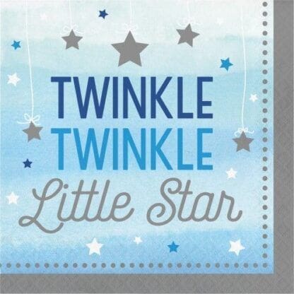 Twinkle Twinkle Little Star Blue Lunch Napkins, 16pk