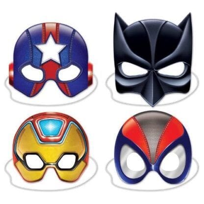 Beistle 8-inch to 10-inch Deluxe Hero Costume Party Masks (Set of 12)