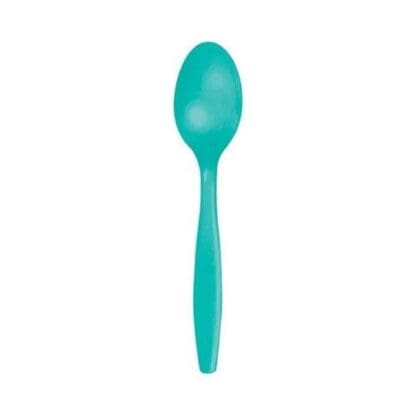 Teal Lagoon Plastic Spoons 24 Pack