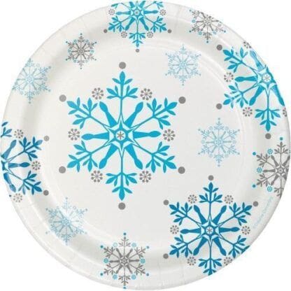 Snowflake Swirls Dessert Plates, 8-Pack