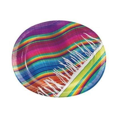 Vibrantly Colored Oval Platters Disposable Plates 12.1"