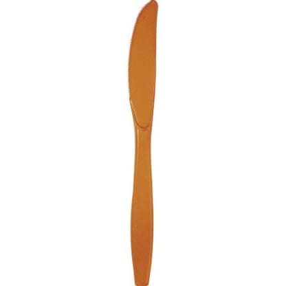 Pumpkin Spice Orange Plastic Knives, 24-Pack