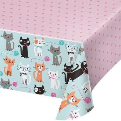 Cat Party Plastic Tablecloth, 1 Pk