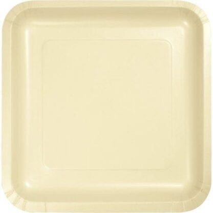 Touch of Color Lunch Plate, Square, 7", Ivory, 18 Ct