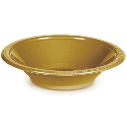 (2 Pack) Touch of Color Plastic Bowl, 12 Oz, Glittering Gold, 20 Ct