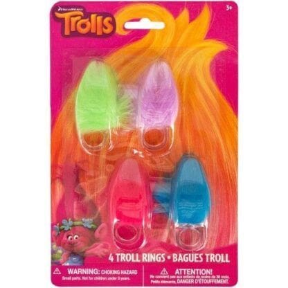 Trolls Ring Party Favors, 4ct