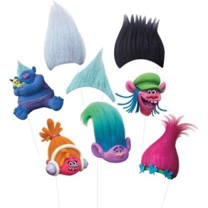 Trolls Birthday Party Photo Booth Props, 8pcs