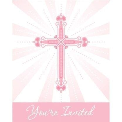 Religious Blessings Pink Invitations, 25 Pk