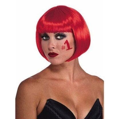 Red Bob Wig Halloween Costume Accessory - Image 2