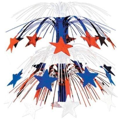 Star Cascade Centerpiece 18" Red White Blue