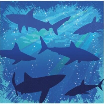 Shark Splash Beverage Napkins, 16 Ct