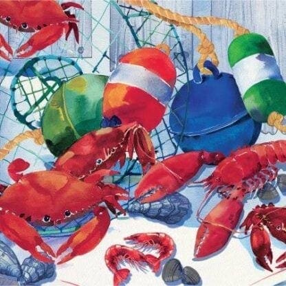 Seafood Celebration Beverage Napkins, 5", 16pk