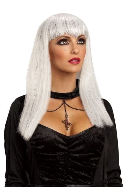 White Vamp Wig - Image 2