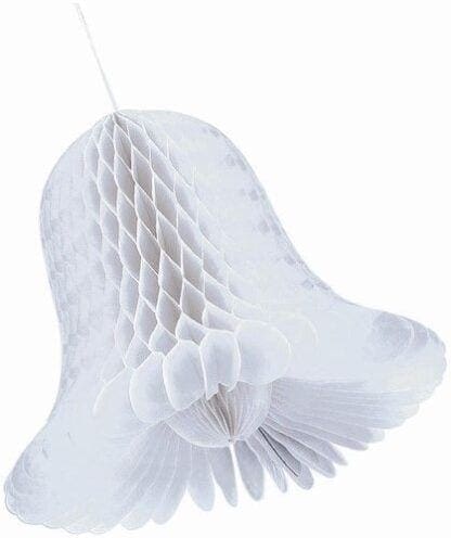 Small White Bridal Honeycomb Bells 4ct | Wedding and Engagement Party