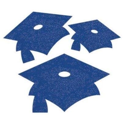 Blue Mortarboard Graduation Cutouts, 12 Pk - Image 2