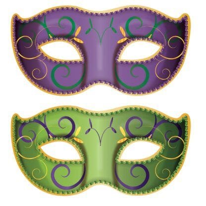 2 Piece Jumbo Mardi Gras Mask Standup Set