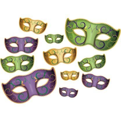 11 Piece Mardi Gras Mask Standup Set